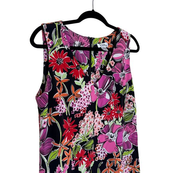 Vintage Lilly Pulitzer Lena Dress Women’s 12 Silk V-Neck Sleeveless Floral Print - Picture 2 of 6